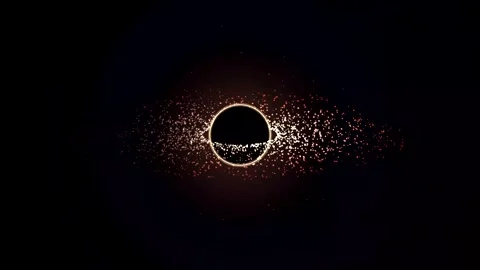 Black Hole Accretion Disk with Drifting Particles in Loop 스톡 동영상 348301817