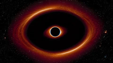 Black hole with accretion ring Stock Footage 313356729