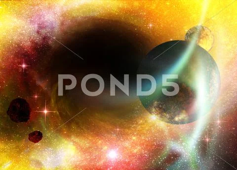 Black hole, artwork Stock Illustration