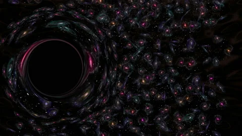 Black hole in the background of galaxy clusters. Stock Footage 145176935