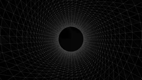 Black hole, Black hole wireframe geometric shape animation. Line designe. Stock Footage 290014814