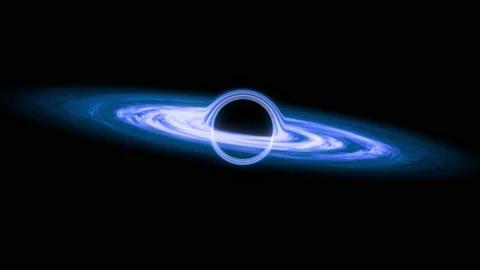 Black Hole with Blue Accretion Disk - Wide 스톡 동영상 169891078