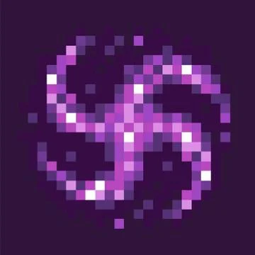 Black Hole Celestial Body Pixel Game Graphics Illustrazione stock