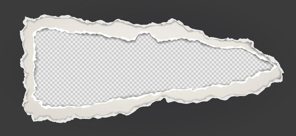 Black hole composition in paper with torn edges and soft shadow is on white Illustrazione stock