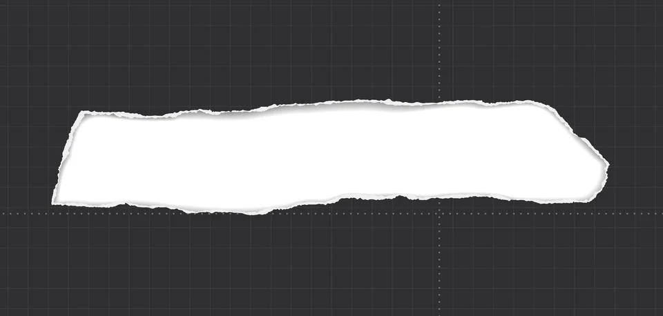 Black hole composition in paper with torn edges and soft shadow is on white. Stock Illustration