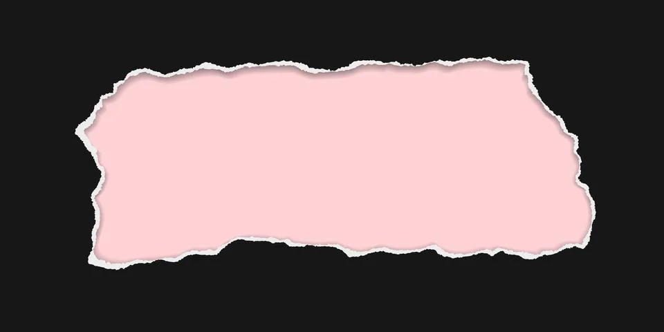 Black hole composition in paper with torn edges and soft shadow is on pink Stock Illustration