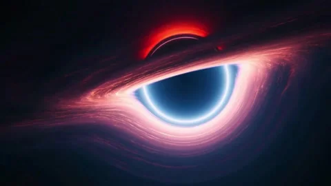 A black hole in deep space generating a rotating accretion disk. Stock Footage 311691902
