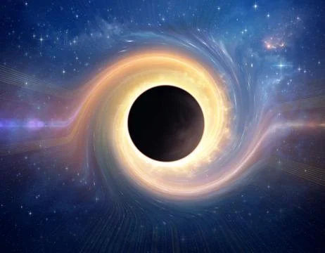 Black hole in deep space Stock Photos