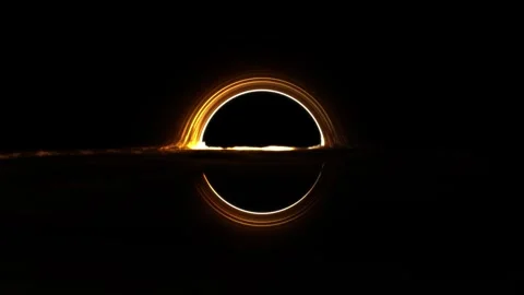 Black Hole with Glowing Accretion Flow VFX Loop Stock Footage 333626250