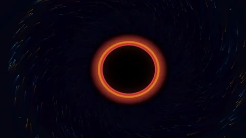 Black hole gravitational pull VFX animation with glowing accretion disk and.. Stock Footage 343506561