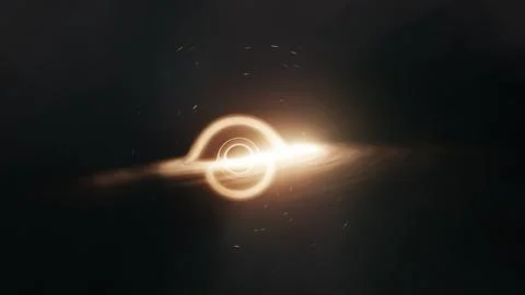 A black hole, a gravitational singularity in space. Illustrazione stock