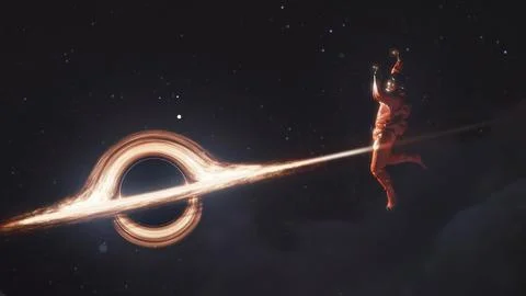 A black hole, a gravitational singularity in space. Stock Illustration