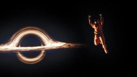 A black hole, a gravitational singularity in space. Stock Illustration