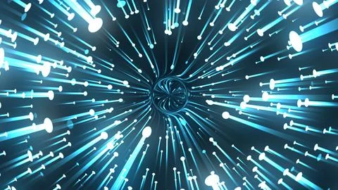Black Hole Gravity Suction Power Digital Data Line Stream Network Speed Lines Stock Illustration