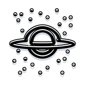 Black hole icon representing a celestial object Stock Illustration