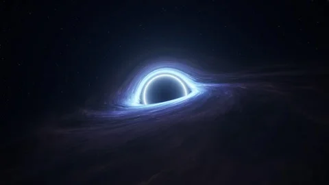 Black hole illustration with an accretion disk in space, showcasing cosmic Stock Footage 276841950
