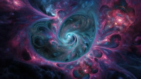 Black Hole inside Shining Nebula Deep Space Galaxy Stardust, Looped Animation Stock Footage 233445428
