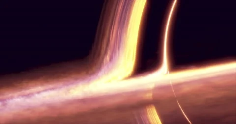 Black hole with lensing effect and accretion disk. Stars background. Stock Footage 167287328