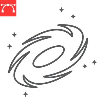 Black hole line icon Stock Illustration