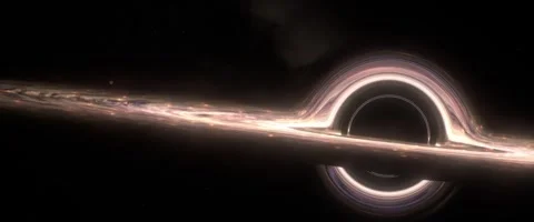 Black Hole Loop Abstract Accretion Disk and Gravitational Lensing Animation Video stock 317544150