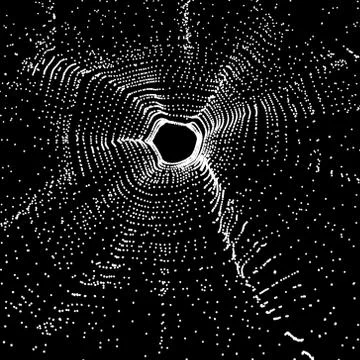 Black hole made from Flying Particles. Abstract Background. Stock Illustration