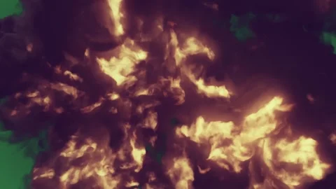 Black hole in the middle of and with large explosion smoke fire on orange car... Stock Footage 335988376
