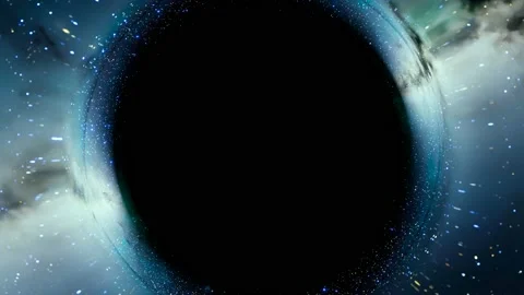 A black hole in the middle of outer space absorbs nearest stars. Science. Stock Footage 201128359