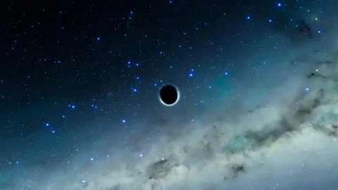 A black hole in the middle of outer space absorbs nearest stars. Science. Stock Footage 201128480