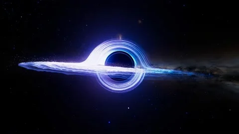 A black hole in the middle of outer space absorbs nearest stars. Science. Stock Footage 201155822