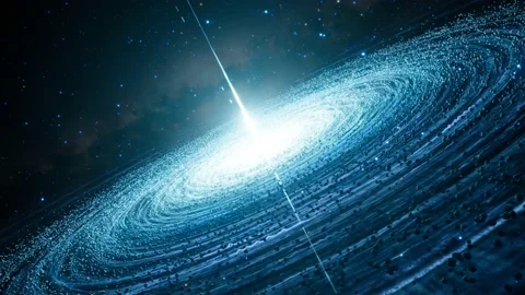 A black hole in the middle of outer space absorbs nearest stars. Science. Stock Footage 201156138