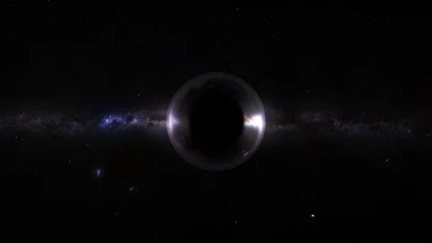 Black Hole moving in front of the Milky Way Stock Footage 72415703