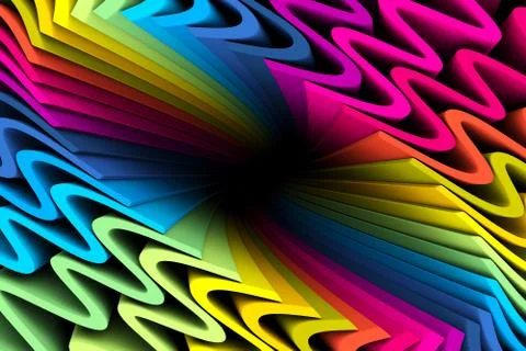 Black hole multicolor abstract background 3D illustration2 Stock Illustration
