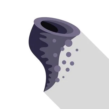 Black hole pulling space dust in with long shadow Illustrazione stock