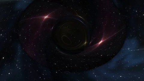 Black hole pulls in star space time funnel pit seamless loop animation Video stock 100393953