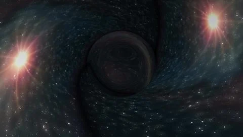 Black hole pulls in star space time funnel pit illustration background New 스톡 일러스트