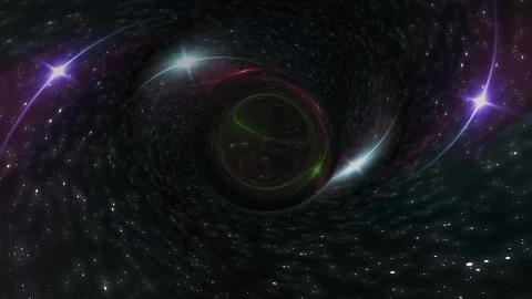 Black hole pulls in star space time funnel pit illustration background New Stock Illustration