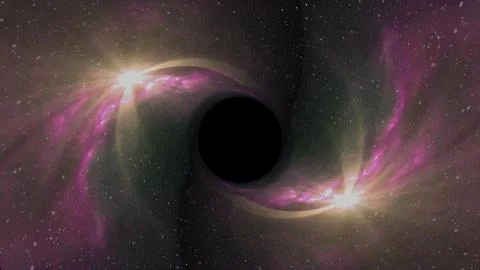 Black hole pulls in star space time funnel pit illustration background New Stock Illustration