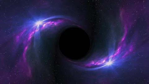 Black hole pulls in star space time funnel pit illustration background New Stock Illustration