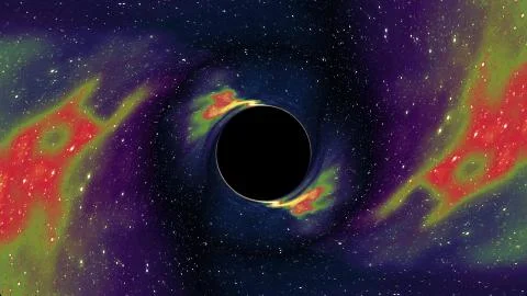 Black hole pulls in star space time funnel pit illustration background New Stock Illustration