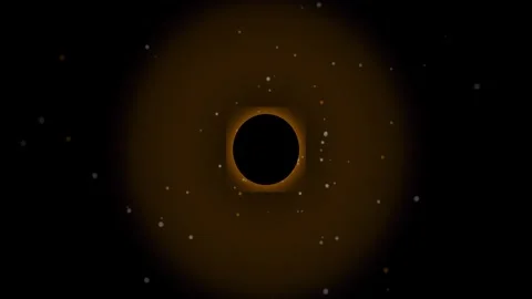 Black Hole Simulation with Orange Accretion Disk Stock Footage 340940307