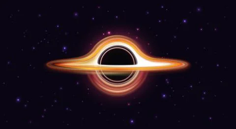 Black hole with singularity in dark space with stars, abstract cosmic explosion Stock Illustration