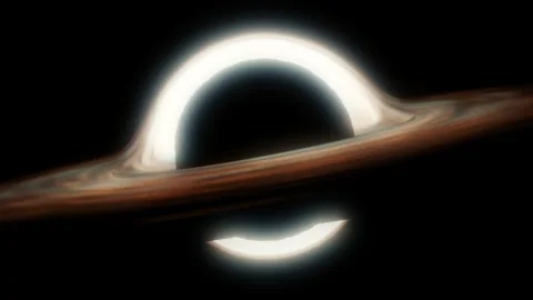 Black hole Slowly rotating in Space. The event horizon of black hole. Stock Footage 157534441