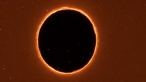 Black hole slowly rotating in space with dust particles Stock Footage 309299110