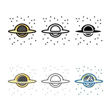 Black hole space diversity exploration color icon vector Stock Illustration