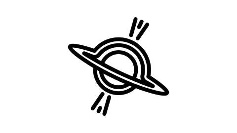 Black hole space exploration line icon animation Stock Footage 326759068