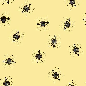 Black hole space exploration vector seamless pattern イラスト素材