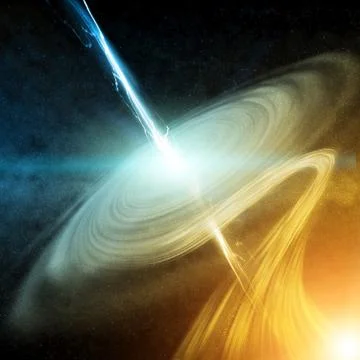 Black hole in space Illustrazione stock