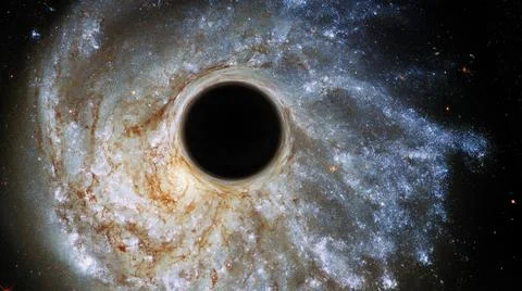 Black hole in space Illustrazione stock
