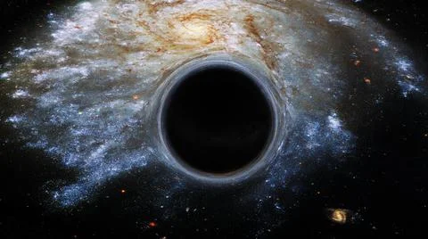Black hole in space Illustrazione stock