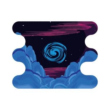 Black hole space scene Stock Illustration
